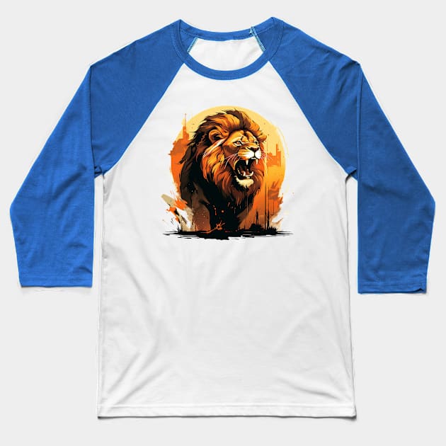 lion Baseball T-Shirt by piratesnow